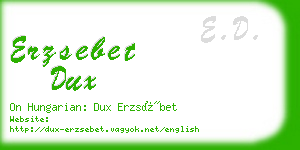 erzsebet dux business card